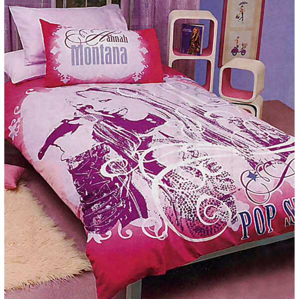 Fanno-Teen Musical Quilt Cover Set Single Bedding Disney Hannah Montana Pop Star Design