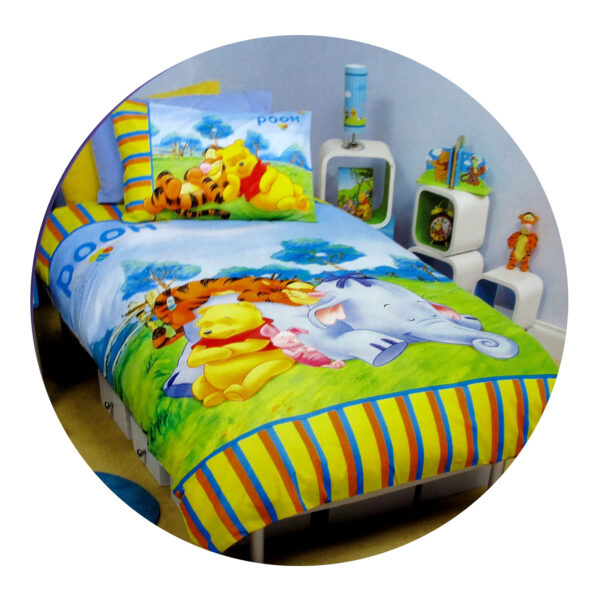 Fanno-Winnie The Pooh Quilt Cover Set for Kids Soft Polyester Cotton Bedding Set