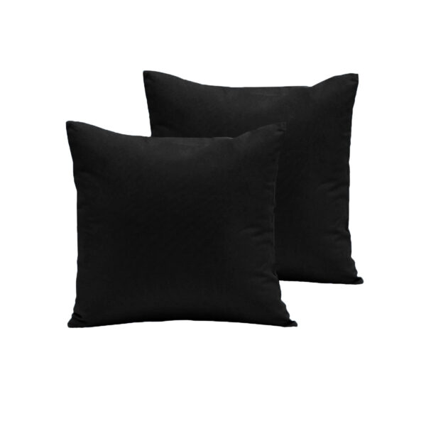 Fanno-Pair of Polyester Cotton European Pillowcases 65 x 65 cm Solid Color Black Set