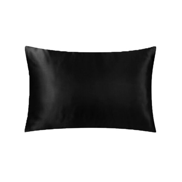 Fanno-Satin Standard Pillowcase 48x74 cm Soft Polyester Machine Washable Black