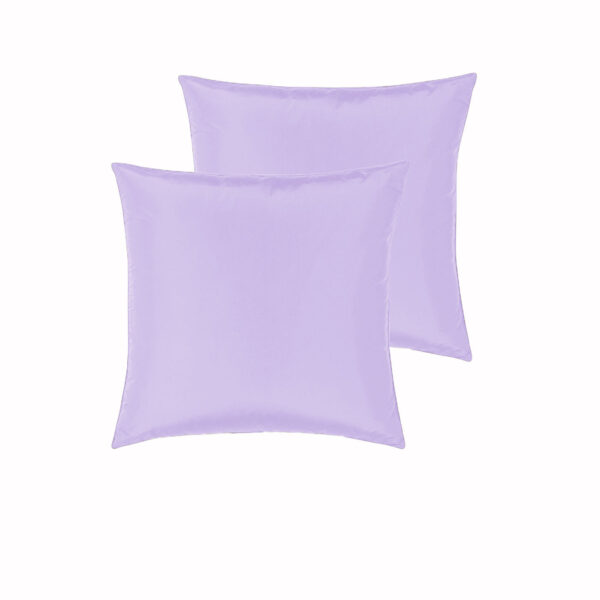 Fanno-Satin European Pillowcases Pair Soft Tangle-Free Luxury Machine Washable Lilac