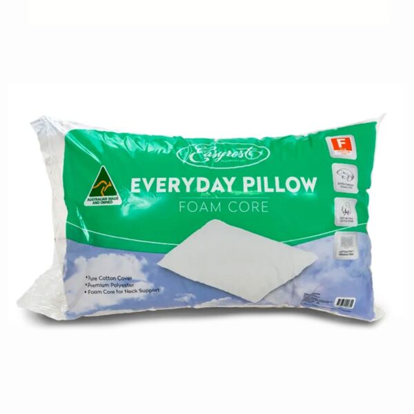 Fanno-Queen Sized Foam Cored Pillow with Cotton Cover for Head and Neck Support