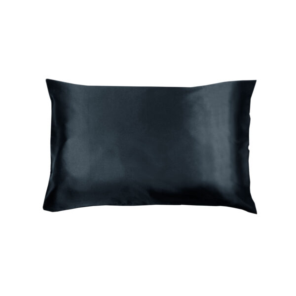 Fanno-Satin Pillowcase for Hair Protection Solid Colour Polyester Standard Size Indigo