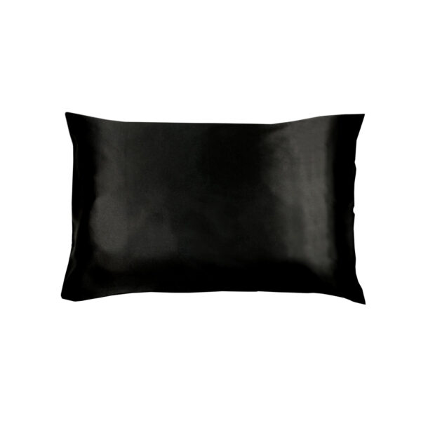 Fanno-Satin Pillowcase for Hair Protection Solid Colour Polyester Standard Size Black