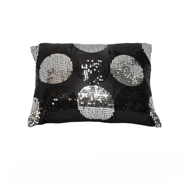 Fanno-Sequined Black Silver Cushion 45x45 cm Soft Polyester Home Decor Accent Pillow