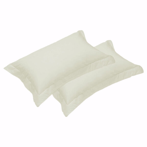 Fanno-500TC Egyptian Cotton Standard Pillowcases Set of 2 Soft Solid Color Vanilla