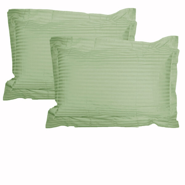 Fanno-Striped Jumbo Pillowcases Set of 2 325TC Cotton for Bedroom Decor Green