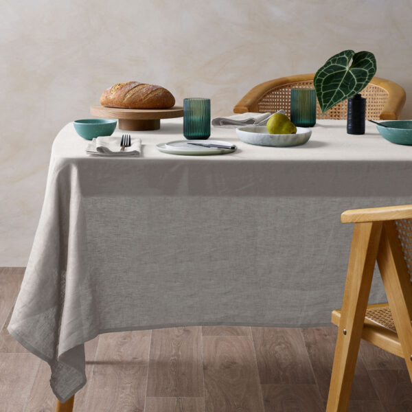 Fanno-Hemp Tablecloth for Dining Table 130cm to 300cm Rectangle Solid Color Design