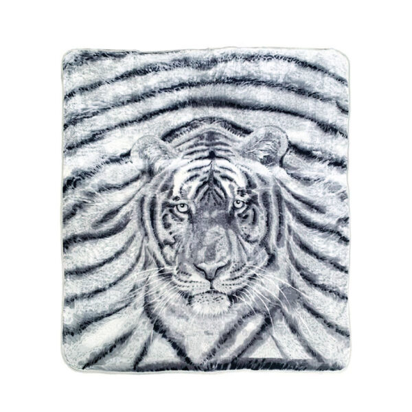 Fanno-Tiger Photo Mink Blanket 220 x 240 cm Soft Warmth Cozy Bedroom Decor 350gsm