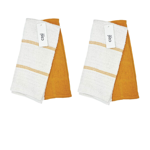 Fanno-Set of 4 Cotton Rich Terry Tea Towels 42 x 62cm for Kitchen Cleaning and Drying