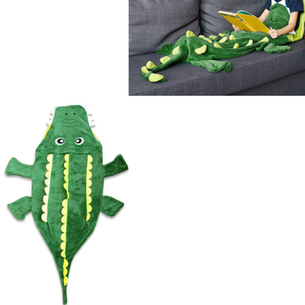 Fanno-Kids Mermaid Tail Crocodile Green Soft Blanket Throw 50 x 152 cm Cozy Fun Decor