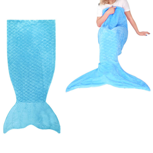 Fanno-Mermaid Tail Blue Soft Blanket Throw 63 x 152 cm Comfortable Polyester Design