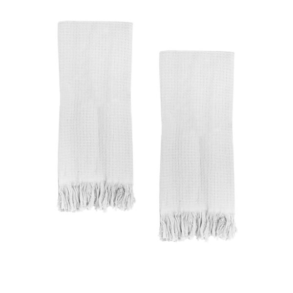 Fanno-Cotton Waffle Hand Towels Set of 2 400GSM 45 x 65 cm for Kitchen and Bathroom