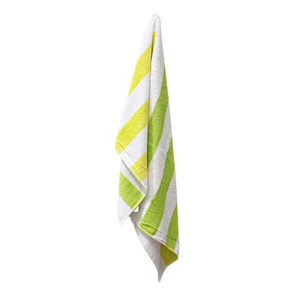 Fanno-Premium Cotton Reversible Striped Beach Towel 76 x 152 cm Ultra Absorbent Lime Green