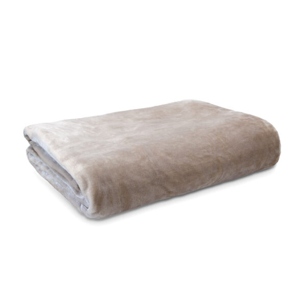 Fanno-Luxury Plush Blanket Soft Polyester Solid Colour Super King Size Warm Cozy