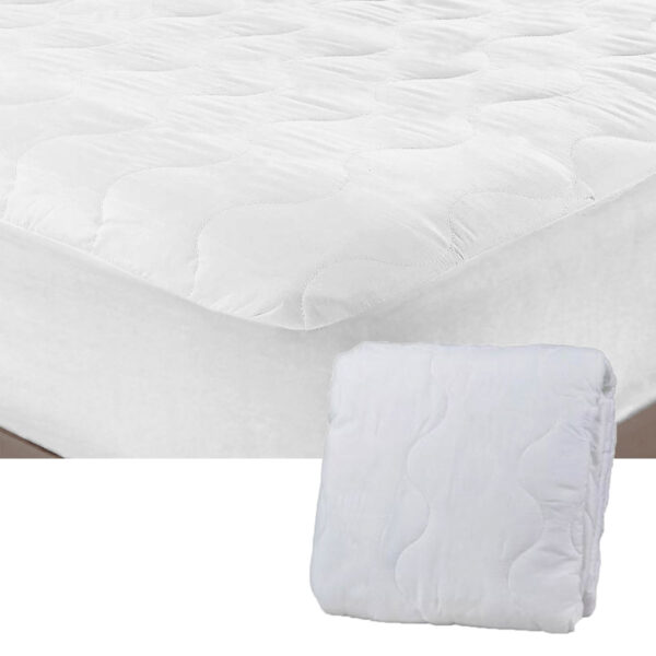 Fanno-Quilted Fitted Mattress Protector Machine Washable Microfiber Queen Size