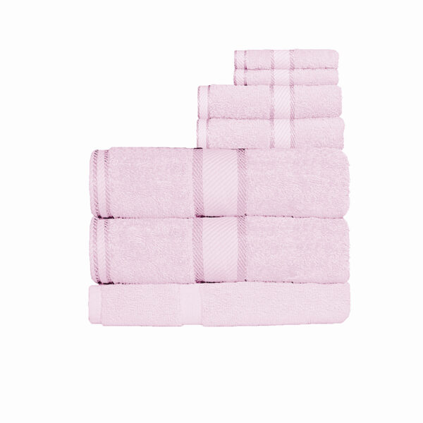 Fanno-Cotton 7 Piece Bath Sheet Set 550gsm Soft Absorbent Extra Large Baby Pink