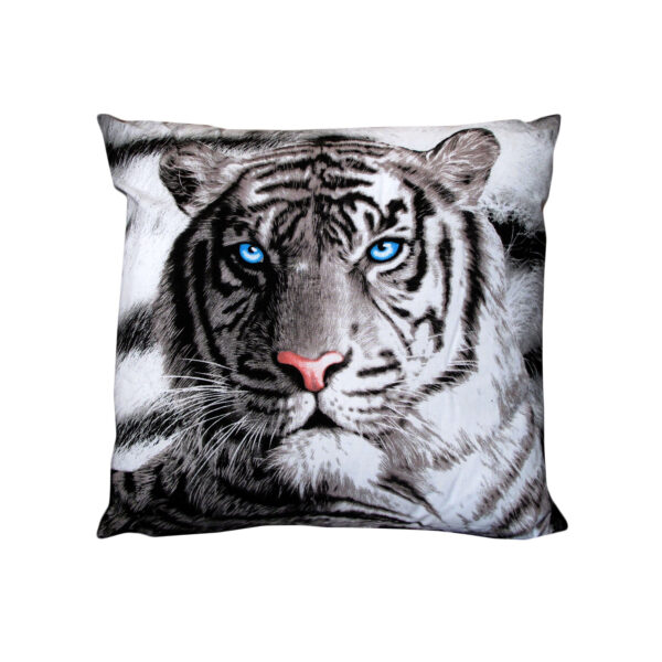 Fanno-Tiger Print Square Filled Cushion for Living Room or Bedroom Decor 43x43 cm