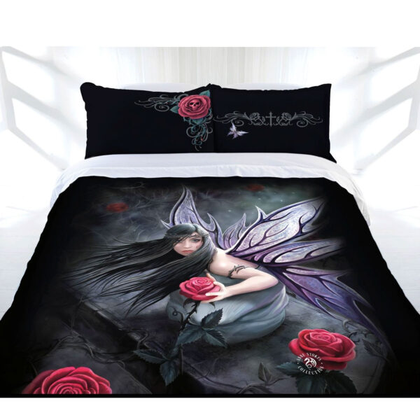 Fanno-Rose Fairy Quilt Cover Set Polyester Cotton Bedroom Decor Mythical Design