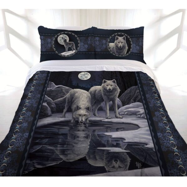 Fanno-Wolves Print Quilt Cover Set for Unique Bedroom Design Polyester Cotton King Size