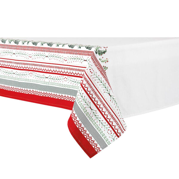 Fanno-Christmas Cotton Tablecloth 150 x 265 cm for 10 Seater Festive Table Decor