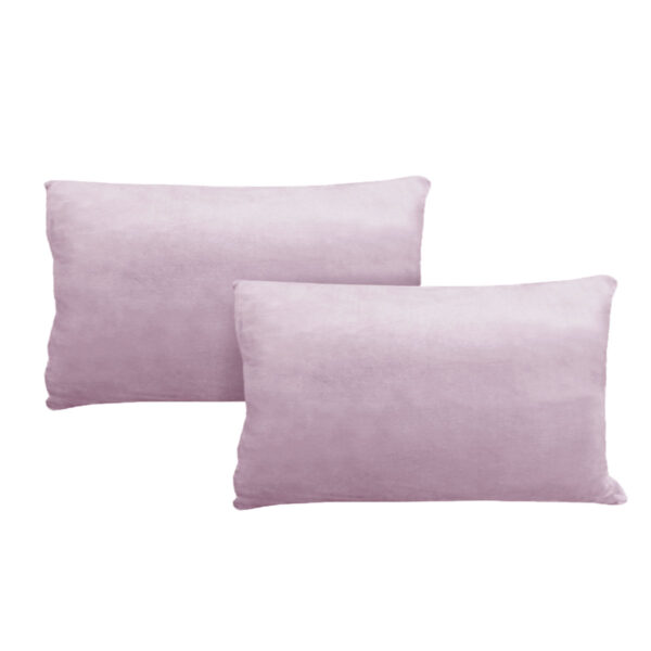 Fanno-Flannel Fleece Pillowcases 48x73cm Blush Soft Polyester Standard Pair