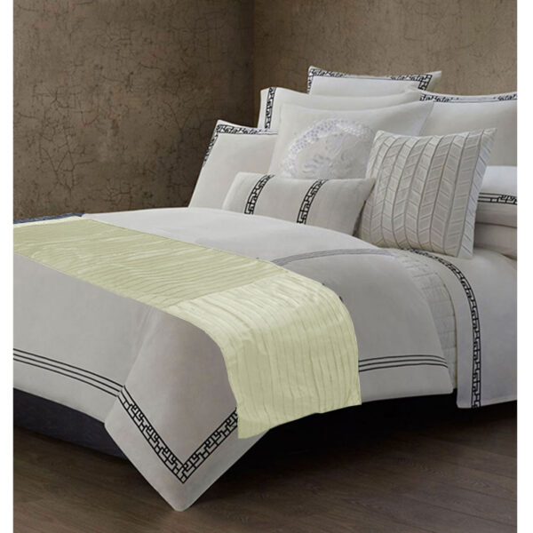 Fanno-Rapee Pleated Bed Runner - Cream