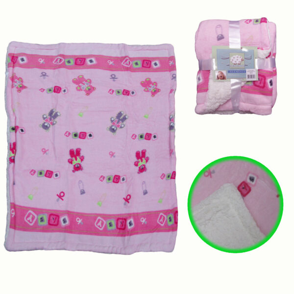 Fanno-Baby Blanket Soft Coral Fleece 80x100 cm Pink Cute  Warm Cozy