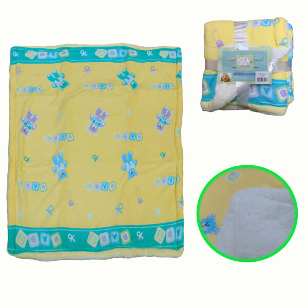 Fanno-Baby Blanket Soft Coral Fleece 80x100 Cute  Yellow Polyester