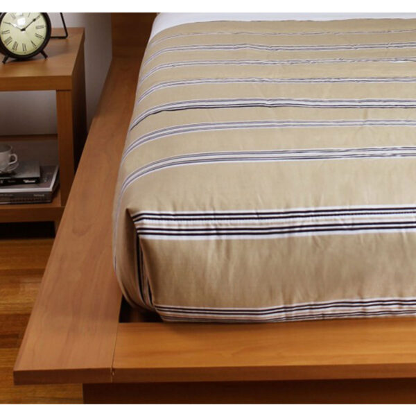 Fanno-Jason Hudson Easycare Polyester Cotton Stripe Latte Comforter King