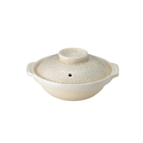 Fanno-Donabe Japanese Clay Pot for Soup Casserole Hot Pot 1.5L Handmade Earthenware