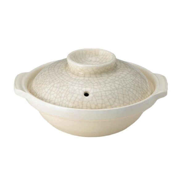 Fanno-Donabe Japanese Clay Pot 31cm Handmade Earthenware Hot Pot for Soup and Stews