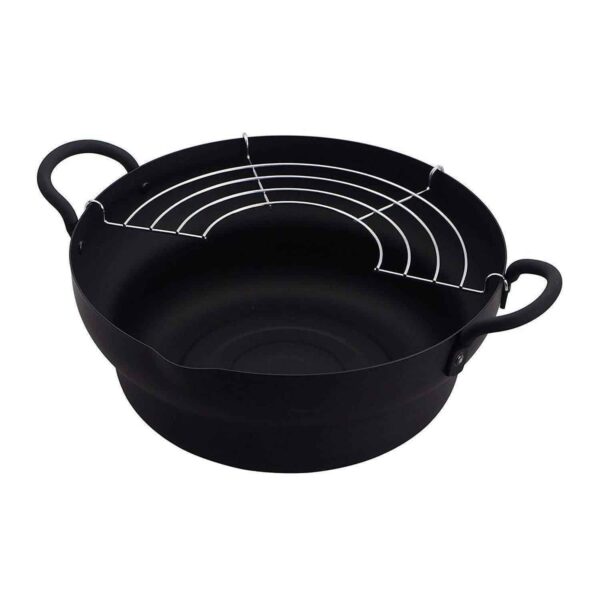 Fanno-Iron Tempura Deep Fry Pot Compatible with Gas and Induction Stoves 24cm