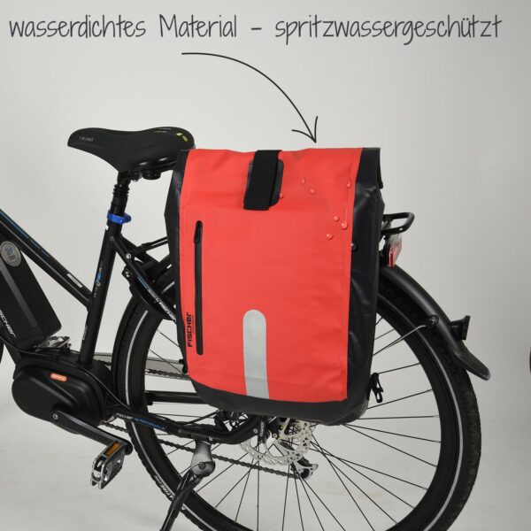 Fanno-Waterproof Bike Pannier Bag 23L with Backpack Straps and Reflective Safety Strips