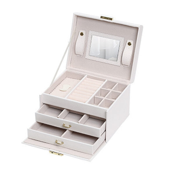 Fanno-Jewelry Box Organizer with Mirror and Lock Portable Storage Case for Accessories