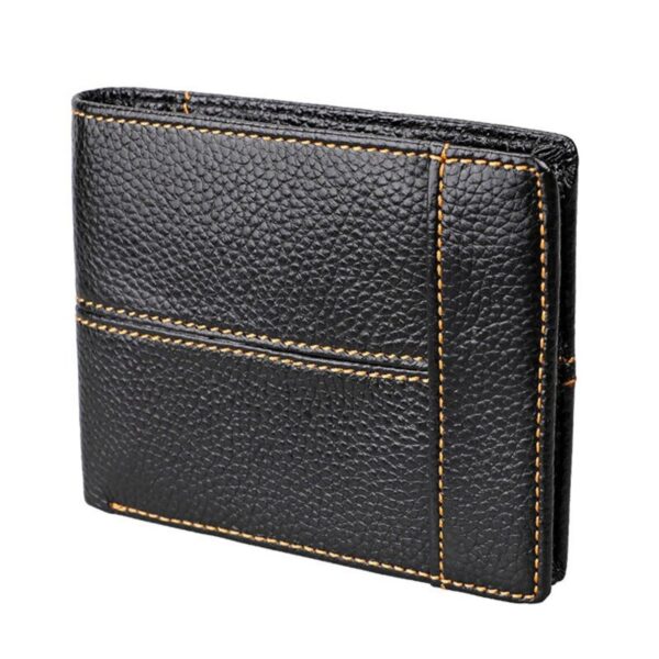 Fanno-Genuine Leather RFID Blocking Wallet Card Holder Coin Purse for Men and Women Black