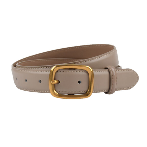 Fanno-Genuine Leather Belt for Women with Gold Buckle Adjustable Fashionable Design