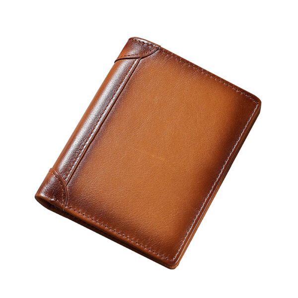 Fanno-Genuine Leather Men's Wallet RFID Blocking Bifold Long Card Holder Black Brown