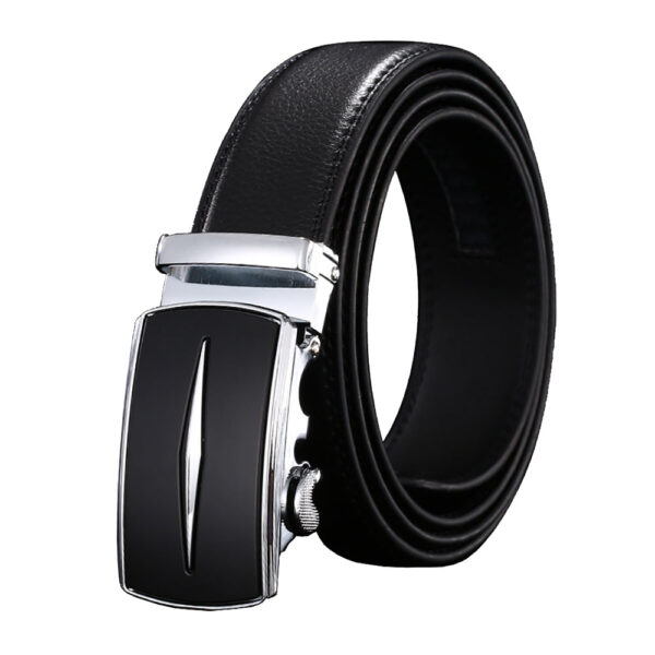 Fanno-Genuine Leather Belt for Men Adjustable Slide Lock Buckle Casual Dress Accessory