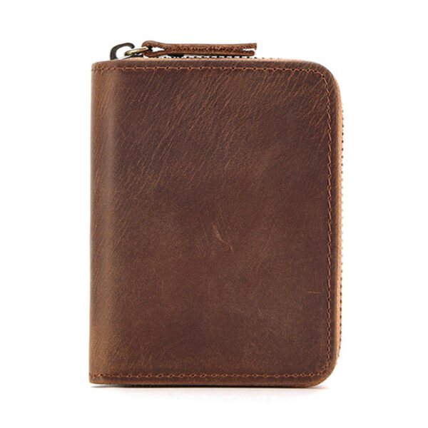 Fanno-Genuine Leather Large Capacity Card Case RFID Blocking Money Clip Wallet for Men