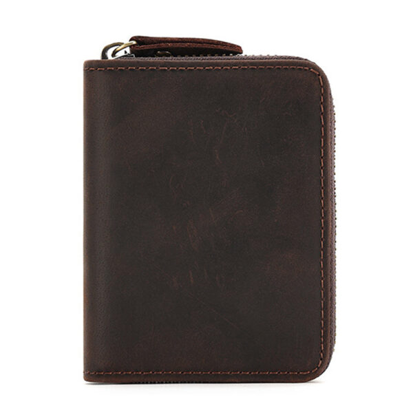 Fanno-Genuine Leather Large Capacity RFID Blocking Card Case with Money Clip for Men