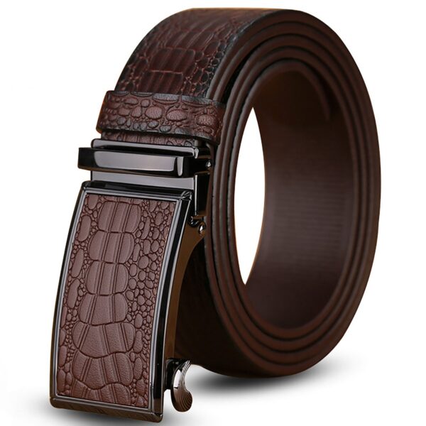 Fanno-Genuine Cowhide Leather Crocodile Pattern Belt for Men Luxury Business