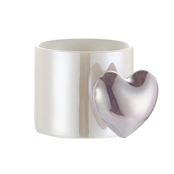 Fanno-Ceramic Mug with 3D Heart Handle Perfect Gift for Coffee Tea or Water 330ml