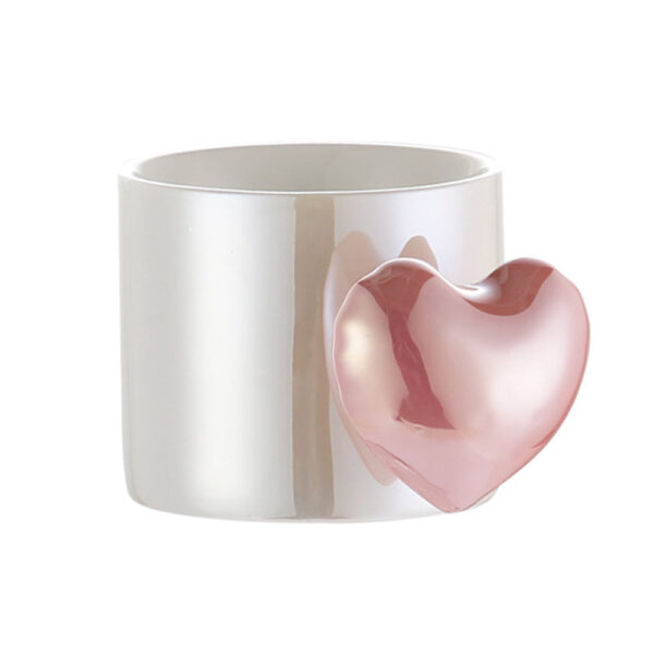 Fanno-Ceramic Mug with Puffy Heart Handle Perfect Gift for Coffee Tea or Water 330ml