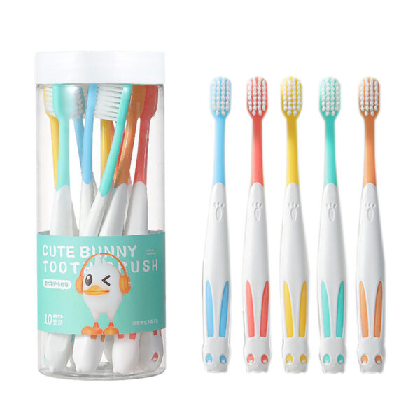 Fanno-Cute Rabbit Shape Super Soft Children's Toothbrushes Set for Ages 2 to 8 Years