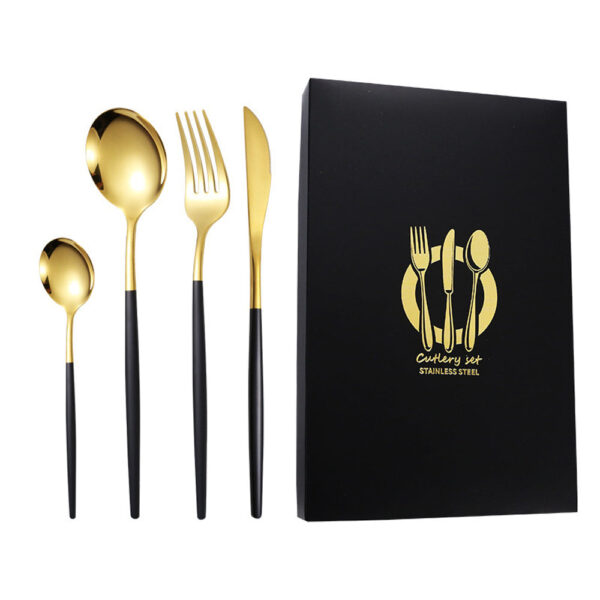 Fanno-Portable Stainless Steel Cutlery Set 4 Pieces with Gift Box for Travel Dining