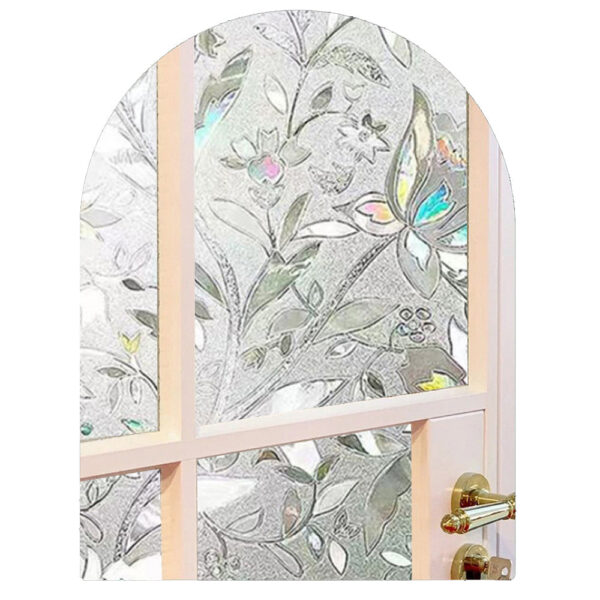 Fanno-Privacy Glass Film Sticker Static Cling Tulip Design 60x300cm Window Decor