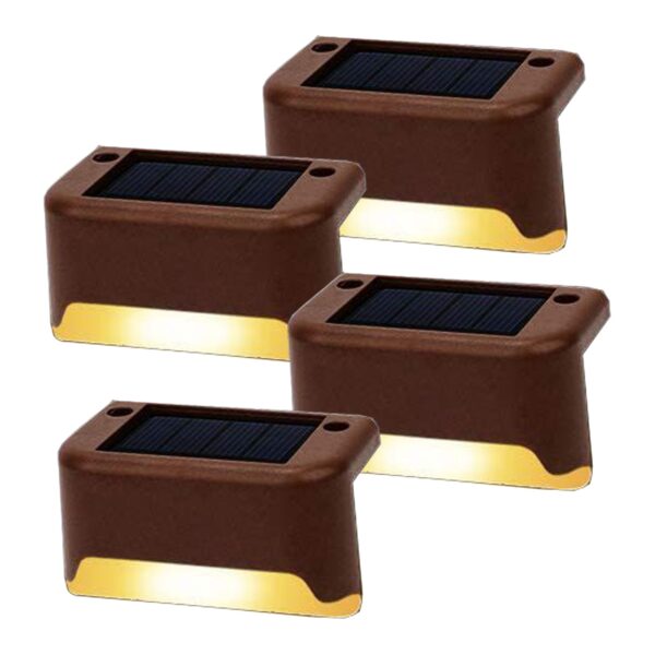 Fanno-4 Pack Solar Powered Deck Lights Outdoor Waterproof LED Warm White Lighting