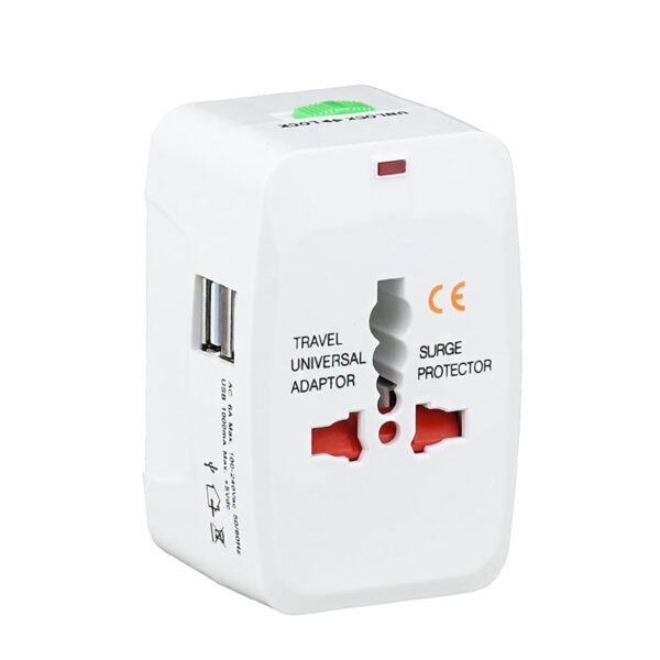 Fanno-Universal Travel Adapter with Dual USB Ports for 150 Countries Fast Charging