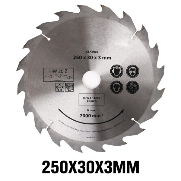 Fanno-10X250MM Circular Saw Blade 20T Disc Saw Blade Wood Timber Cutting 30/20/16mm Bore